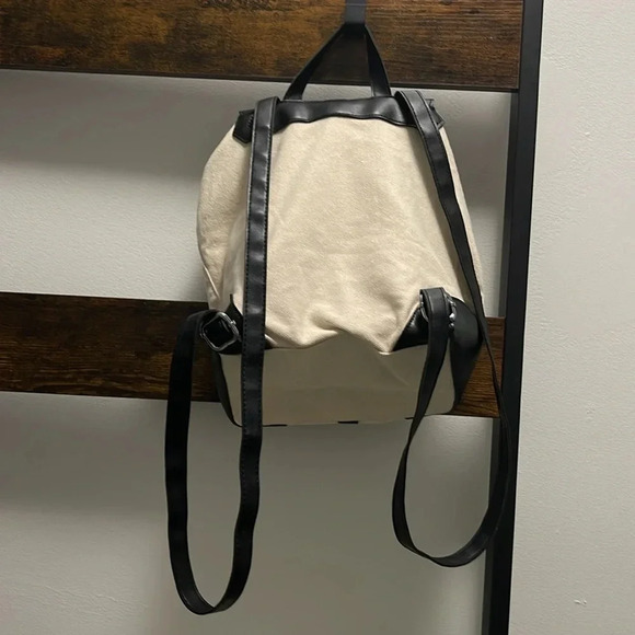 Deux Lux Demi Backpack - canvas and black faux leather. Excellent condition. - Picture 2 of 5